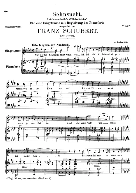 First page of Sehnsucht