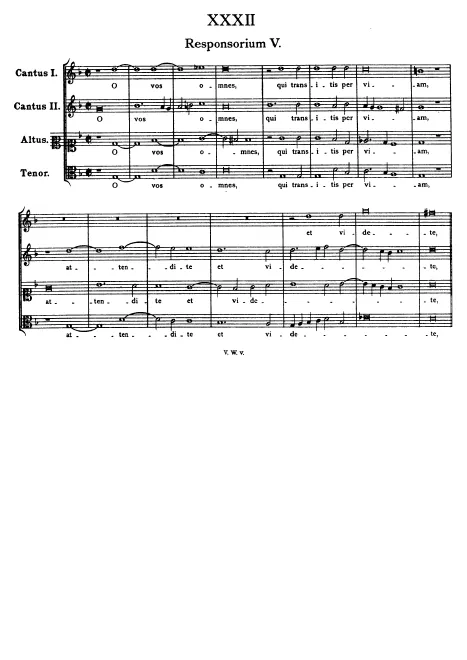 First page of O vos omnes, qui transitis per viam, attendite et videte
