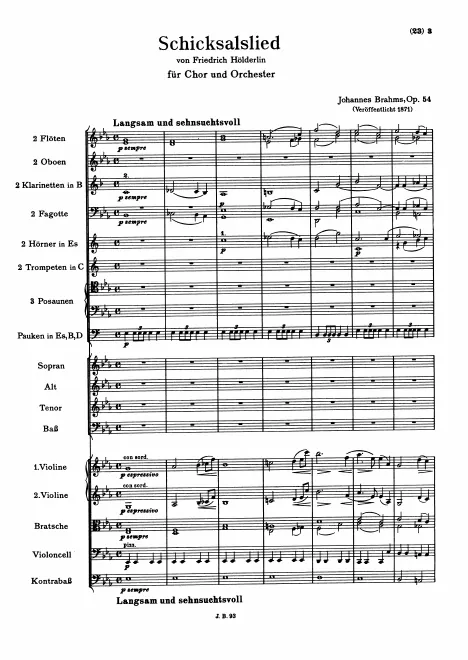 First page of Schicksalslied