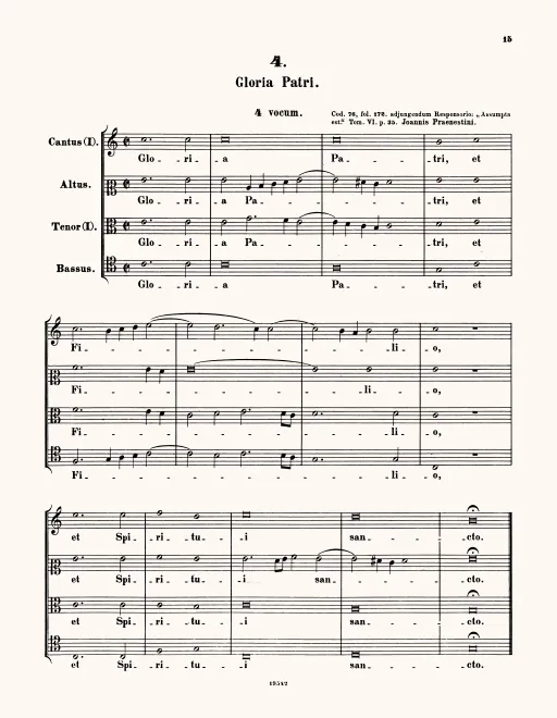 First page of Gloria patri