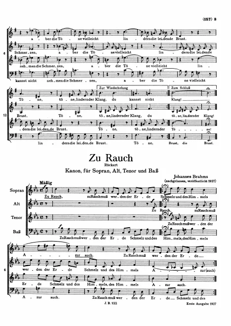 First page of Zu Rauch, WoO 30