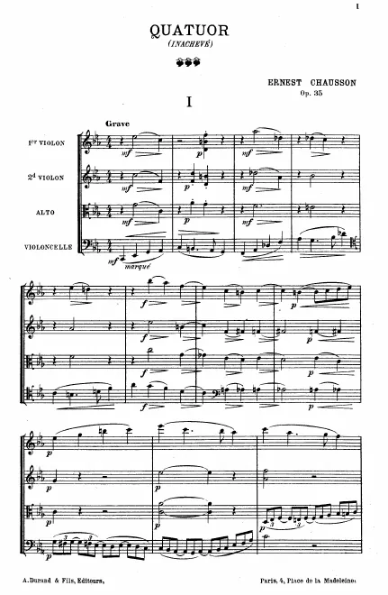First page of String Quartet