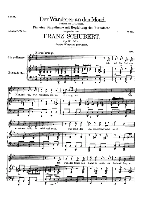 First page of Der Wanderer an den Mond