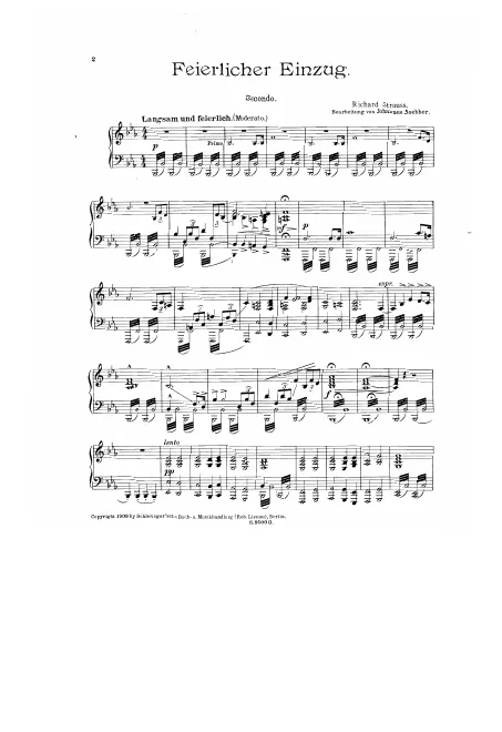 First page of Feierlicher Einzug der Ritter des Johanniter-Ordens