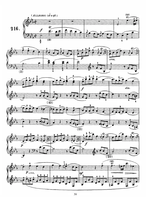 First page of Keyboard Sonata in E-flat major