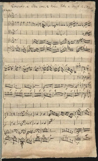 First page of Oboe Concerto in E-flat major