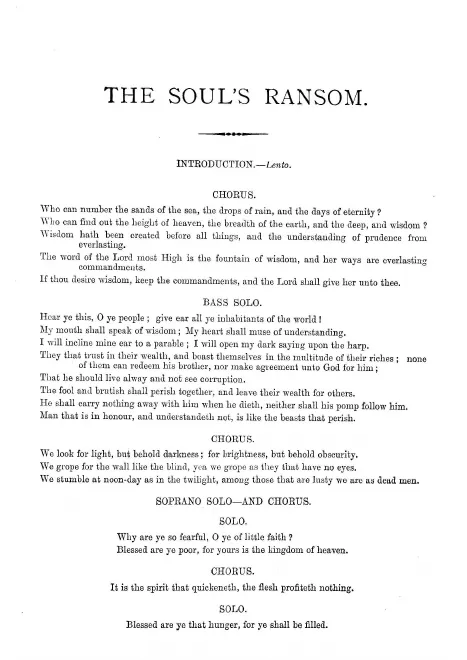 First page of The Soul's Ransom: A Psalm of the Poor