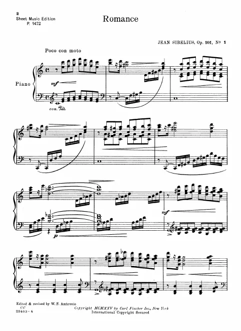 First page of 5 Romantic Pieces, Op.101