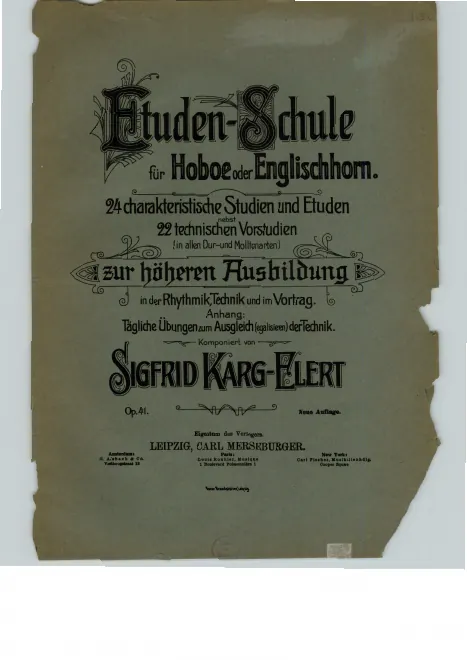 First page of Etüden-Schule für Oboe