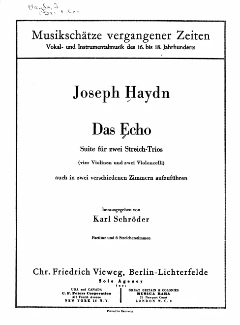 First page of Divertimento in E-flat major