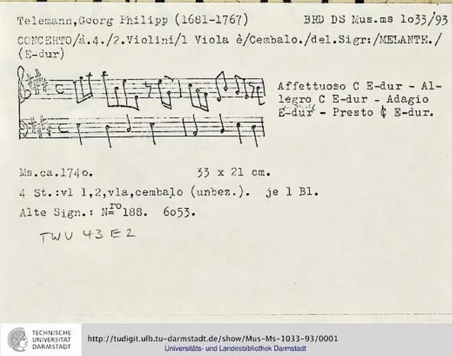 First page of Concerto à 4