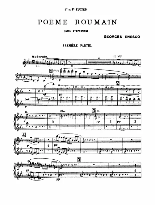 First page of Poème roumain