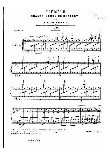 First page of Tremolo, Op.58