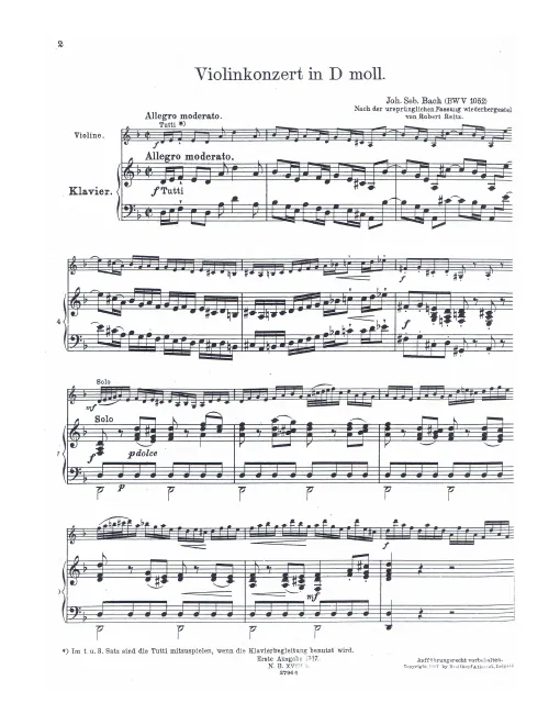 First page of Violin Concerto