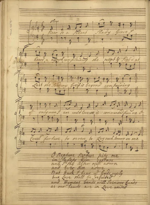 First page of Near to a silent shady grove