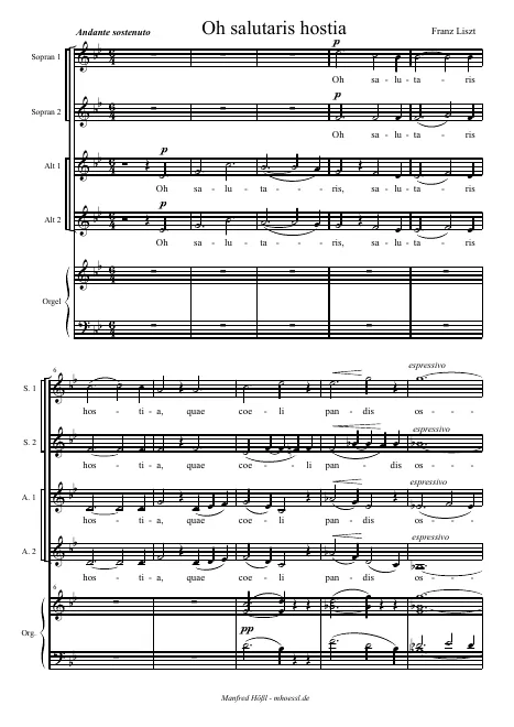 First page of O salutaris hostia I