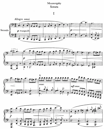 First page of Sonata for Piano Four-hands