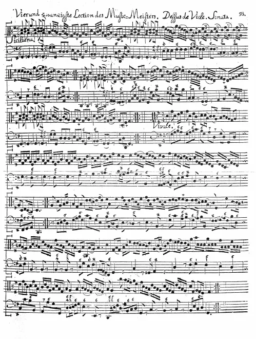 First page of Sonata for Treble Viola da Gamba and Continuo