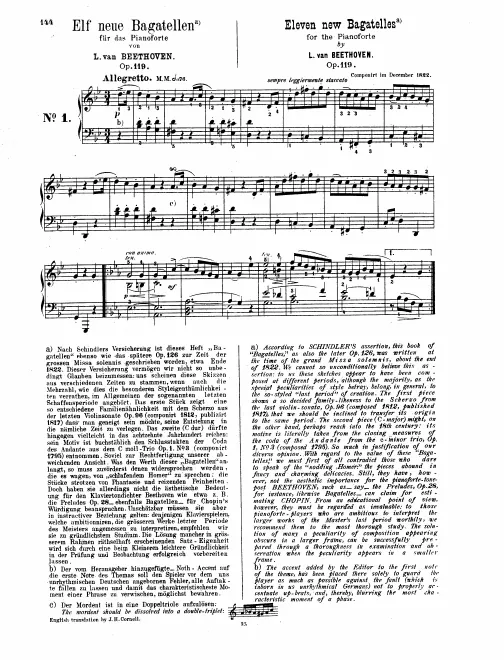 First page of 11 Bagatelles