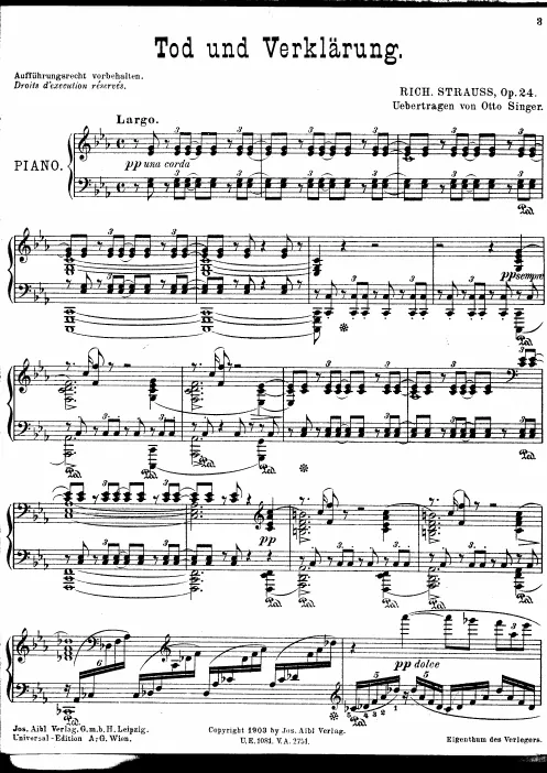 First page of Tod und Verklärung