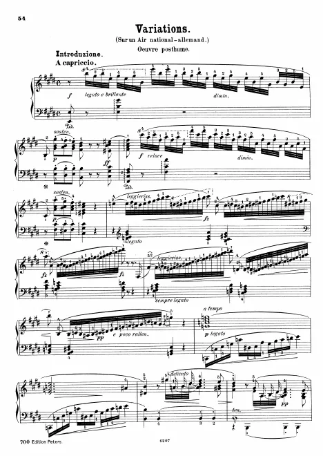 First page of Variations sur un air national allemande