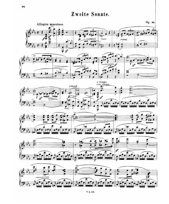 First page of Piano sonata no. 2 in E-flat major, op. 36
