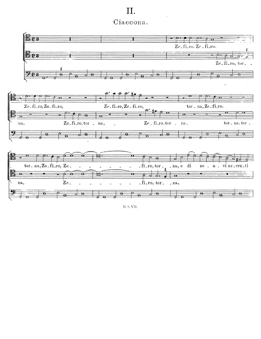 First page of Zefiro torna e di soavi accenti