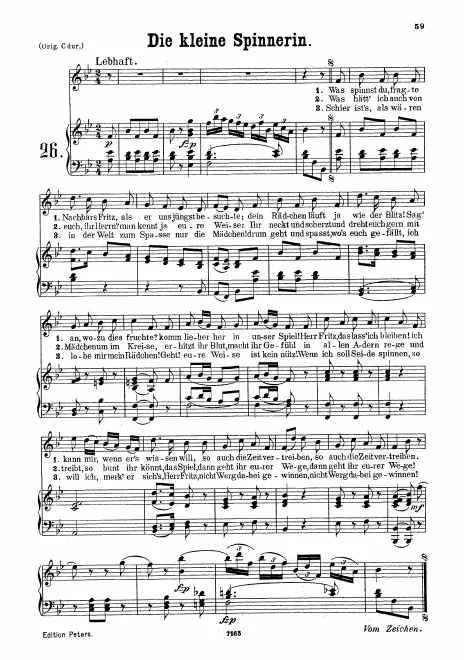 First page of Die kleine Spinnerin