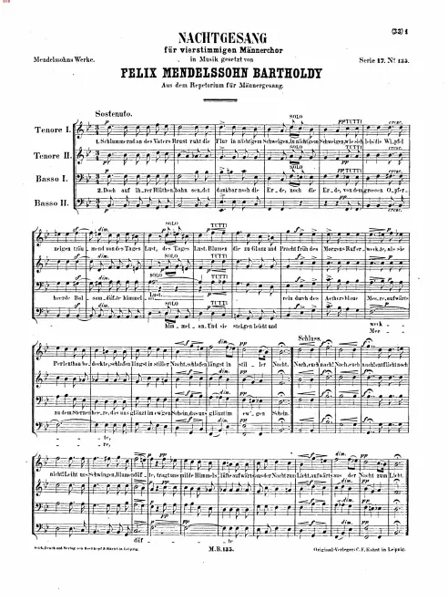 First page of Nachtgesang
