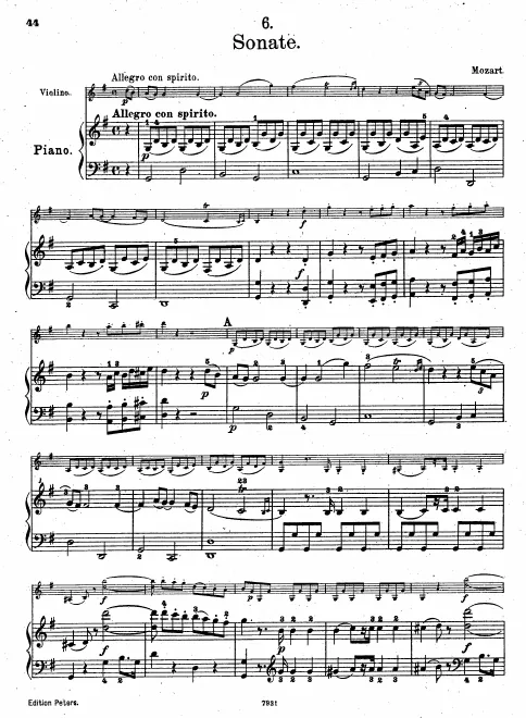 First page of Violin Sonata