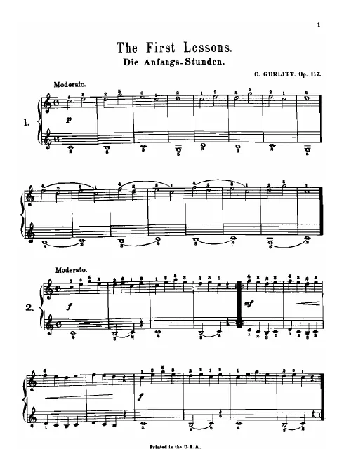 First page of Angfangs-Stunden