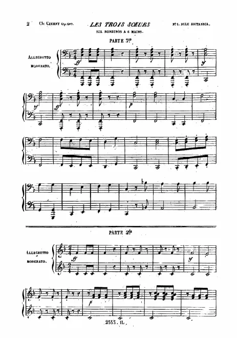 First page of Rondinos pour trois Personnes