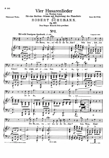 First page of 4 Husarenlieder