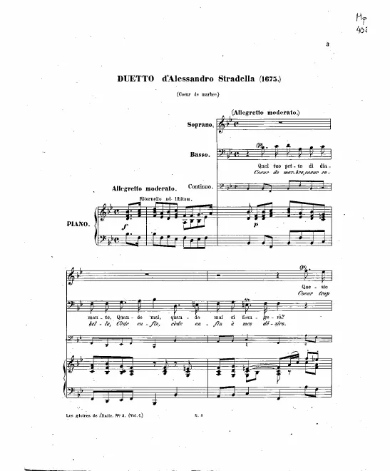 First page of Quel tuo petto di diamante