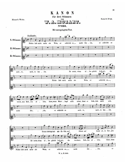 First page of Canon for 3 Voices