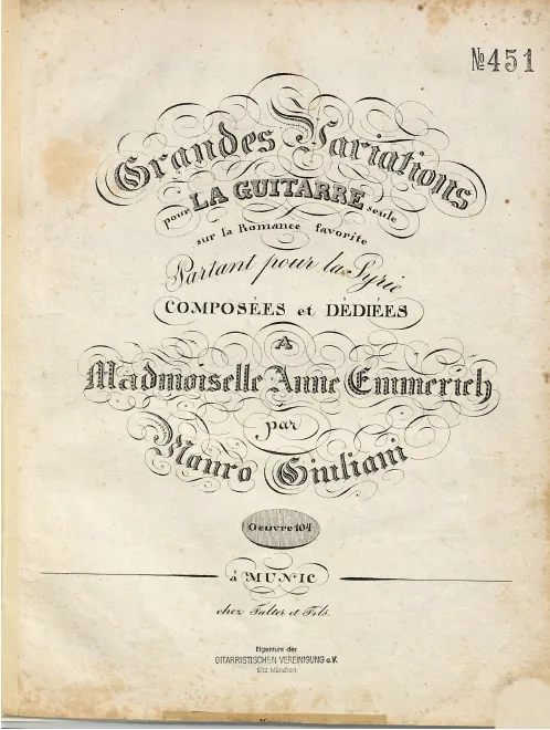 First page of Grandes Variations sur 'Partant pour la Syrie'