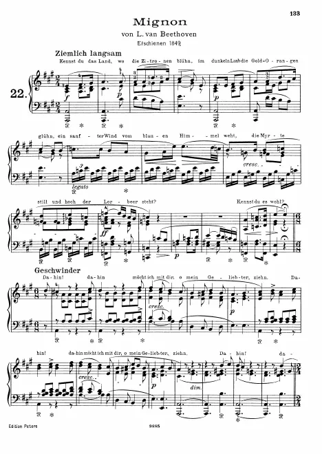 First page of Beethovens Lieder von Goethe