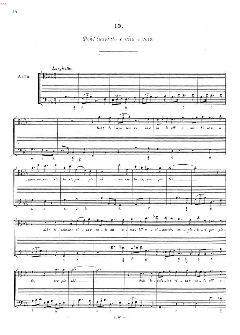 First page of Deh! lasciate e vita e volo