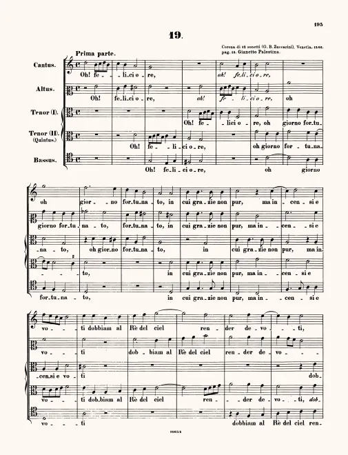 First page of O felici hore