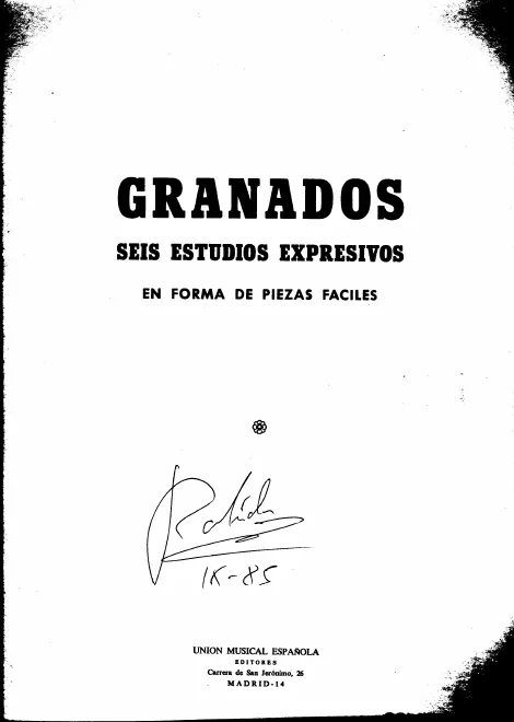 First page of Seis estudios expresivos en forma de piezas fáciles