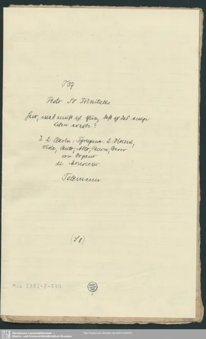 First page of Herr was muß ich tun daß ich das ewige Leben erbe, TWV 1:775