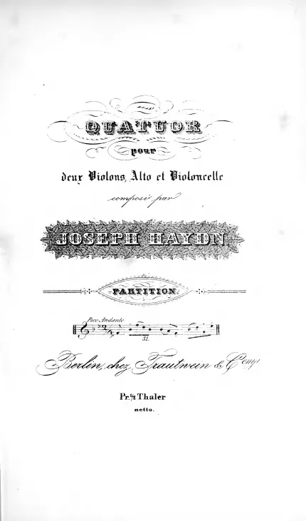 First page of String Quartet in B-flat major