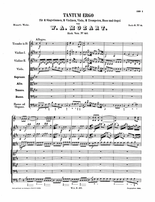 First page of Tantum ergo