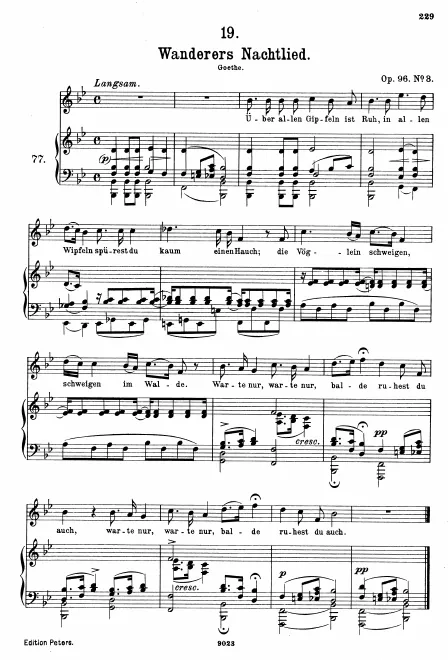 First page of Wandrers Nachtlied