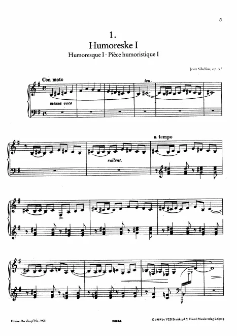 First page of 6 Bagatelles for Piano, Op.97