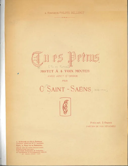 First page of Tu es Petrus