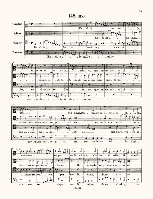 First page of Exaltabo te, Domine