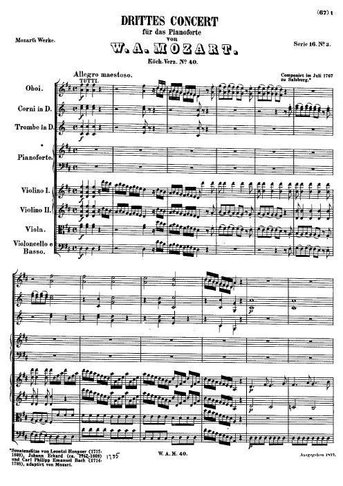First page of Piano Concerto No.3