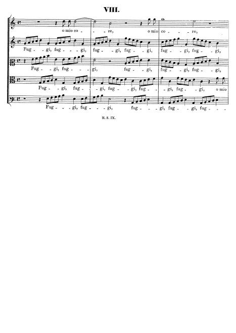 First page of Fuggi o mio core, SWV 8