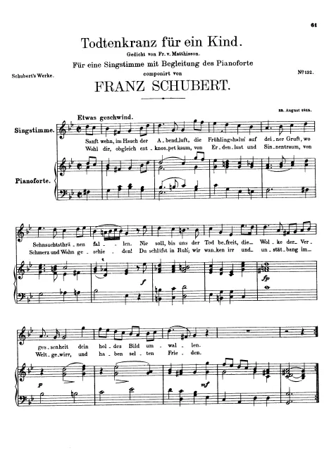 First page of Totenkranz für ein Kind